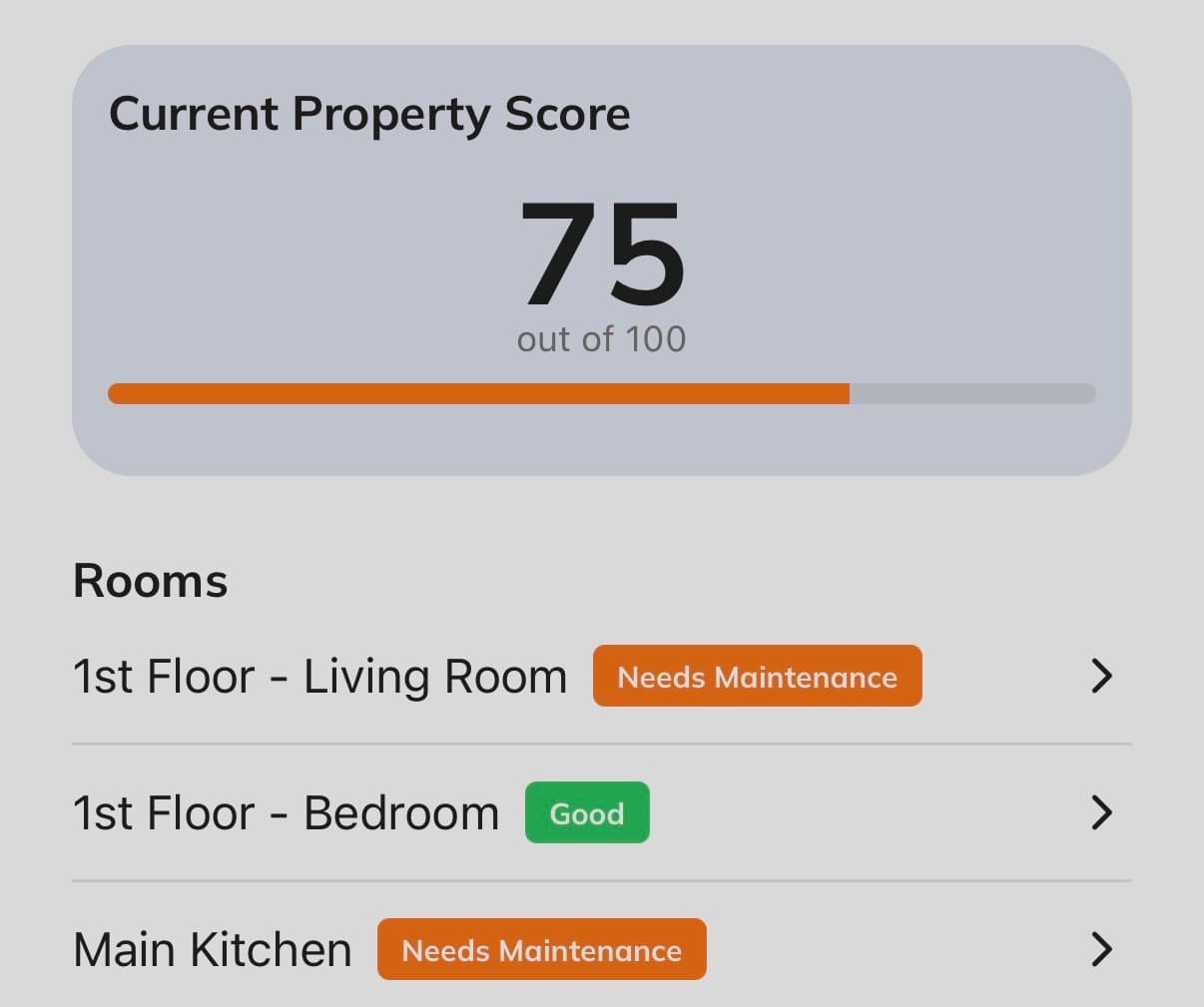 Current property score preview